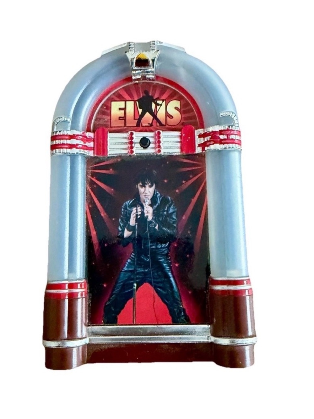 Elvis Presley Singing Jukebox All Shook Up Colored Revolving Lights Ornament - Picture 8 of 9